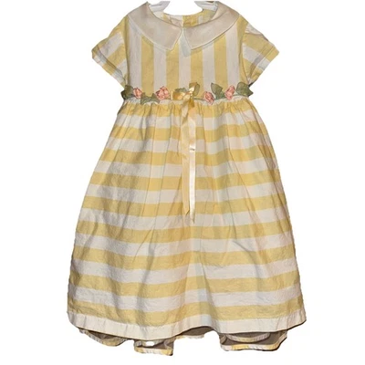 Vintage Bonnie Jean Dress Girls Size 6 Union Made Yellow 100% Cotton - Image 1 of 4