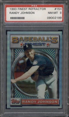 1993 Finest Refractor #154 Randy Johnson PSA 8 - Image 1 of 2