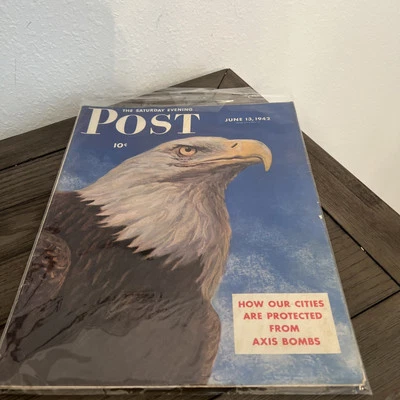 SATURDAY EVENING POST JUNE 13 1942 AXIS BOMBS HITLER CENSUS BULL PEN BASEBALL - Image 1 of 4