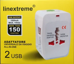 Adattatore Universale da Viaggio Prese Elettriche e Caricatore Smartphone Da Usb - Foto 1 di 10