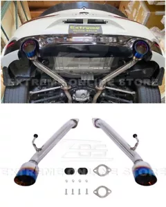 For 17-Up Infiniti Q60 | Axle Back Muffler Delete 4 Inch Dual Burnt Tips Exhaust - Picture 1 of 12