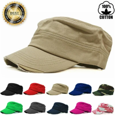 Gorra de Verano para Hombres Sombrero del Ejército Cadete Castro Patrulla Militar Béisbol Camuflaje Algodón Gorras Foto 1 de 4