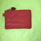 Juicy Couture Coin Change Purse Pouch Keychain Scarlet Red With Charm Pre Owned