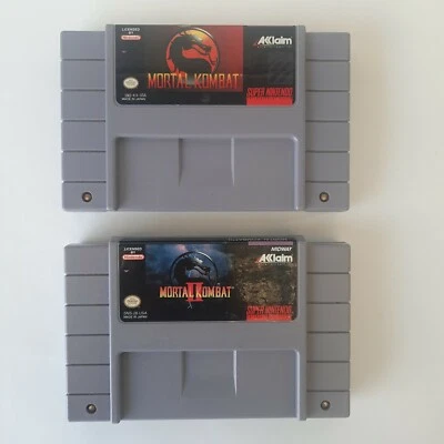 Super Nintendo Mortal Kombat I & II Aklaim SNES Cartridge Game Made in Japan B - Image 1 of 4