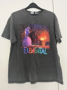 Bershka Disney Elemental Distressed Grey T Shirt Size S - Picture 1 of 2