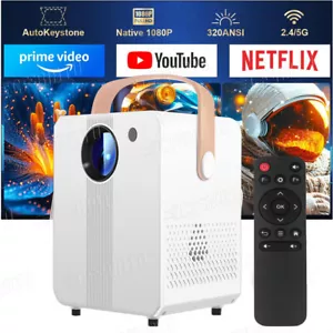 Real 4K Projektor 25000LMS 1080P Full HD Beamer WiFi LCD Heimkino HDMI Bluetooth - Bild 1 von 23
