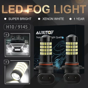 2X AUXITO H10 9145 9140 LED Fog Light Bulbs Car Driving DRL 6000K White Lamps - Picture 1 of 10