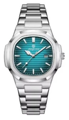 Reloj Hombre NAUTILUS MOD Verde - Nuevo en Caja - Resistente al Agua 30m - Elegante y Sutil - Imagen 1 de 4