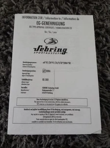 SEBRING RS 300 ABE EG GENEHMIGUNG KOPIE FÜR MZ 125 SM SX MODELLE - Bild 1 von 1