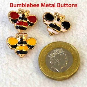 Bumble Bee Metal Button 20mm Novelty Shank Buttons Sewing Knitting Crochet Craft - Picture 1 of 5