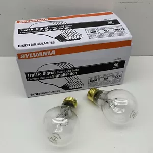 (6-Pack) Sylvania 90A19/TS/8M/SS Clear Traffic Signal Lamp Light Bulb 90W 120V - Picture 1 of 9