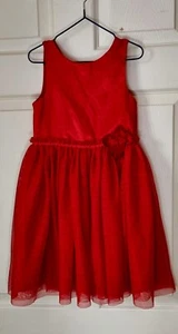 H&M Red Sparkling Sleeveless Girls Tulle Dress Size 6-7 Years - Picture 1 of 24