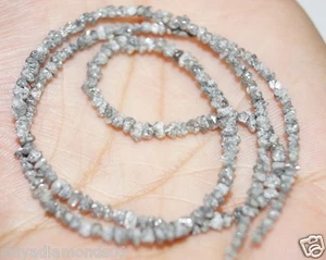 20.06 ct rare natural Gray color raw rough diamond beads 16 '' STRANDS Uncut N R - Bild 1 von 1