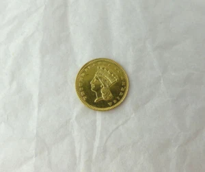 US Gold Dollar $1 1862 Princess head Coin - Imagen 1 de 5