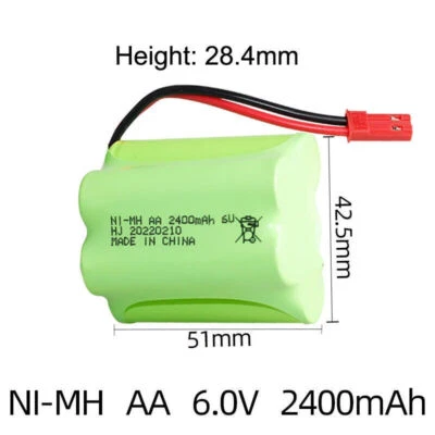 6V 2400mAh Ni-MH AA5 Battery JST Plug for RC Toys Cars Truck Tank Guns robots - Image 1 of 4