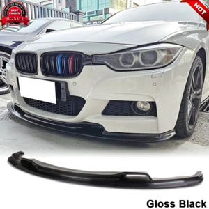 For BMW 3 Series F30 F31 320i M Sport 12-18 Gloss Black Front Bumper Lip Spoiler - Picture 1 of 13