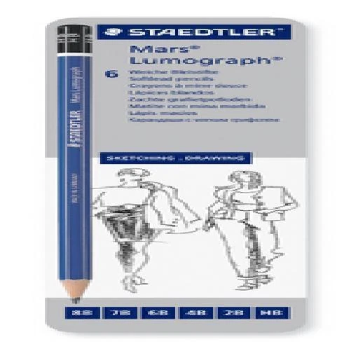 Staedtler Mars LUMOGRAPH G6 Tin of 6 Assorted Drawing Pencils 100G6