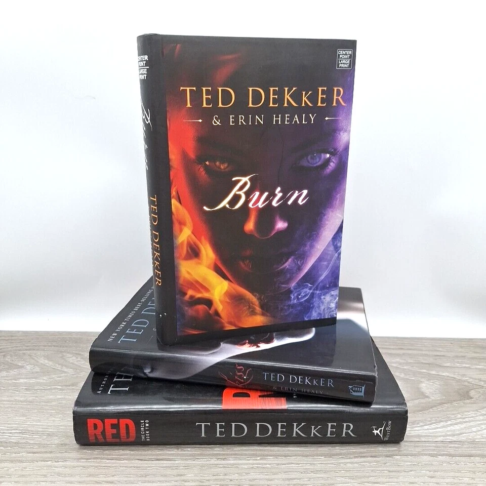 Psychological Thriller Lot of 3 Ted Dekker Hardcover Books Kiss Burn Red HCDJ - Image 1 of 4