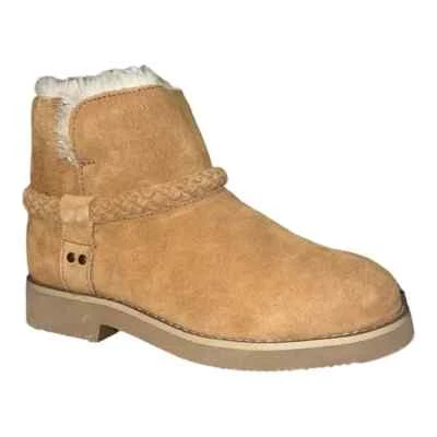 Botas de tornozelo femininas Style & Co Kaii clima frio camurça castanha marrom 5M novas - Imagem 1 de 4