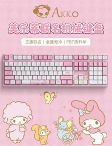Akko My Melody Gioco Tastiere Cablate 3087 3108 Tastiera Meccanica Ufficiale PBT - Foto 1 di 13