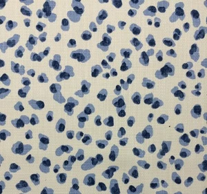 BALLARD DESIGNS MIRA BLUE ANIMAL LEOPARD DESIGN BASKETEWEAVE FABRIC BY YARD 54"W - Picture 1 of 5