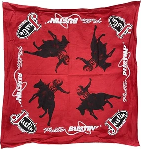 Vintage Justin Boots Mutton Bustin' Bandana Handkerchief Hankie 20"x21" Cowboy - Picture 1 of 4
