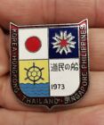 1973 Japan Hokkaido ship cruise ，Korea Hong Kong Thailand Singapore pin badge