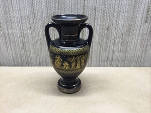 Beautiful Greek Urn/Vase Cobalt Blue And 24k Gold Handmade - Picture 1 of 6