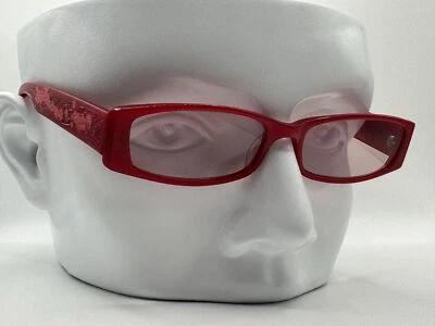Anteojos vintage Y2K | Salpicaduras de pintura roja rectángulo estrecho hechas en Alemania NOS Foto 1 de 4