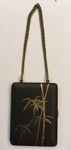 Estuche de tocador japonés vintage Minaudiere interior grabado en oro con marca de corte  - Imagen 1 de 10