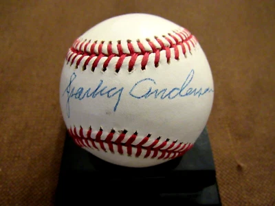 SPARKY ANDERSON WSC CINN REDS TIGERS HOF MANAGER SIGNED AUTO OML BASEBALL JSA - Image 1 of 2