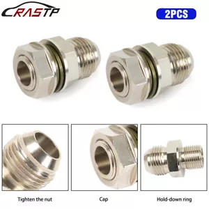 2PCS AN10 10AN DIY Turbo Oil Pan / Oil sump Return Drain Adapter Fitting No Weld - Picture 1 of 14