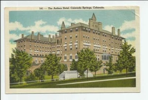 Postal vintage de lino CO de The Antlers Hotel Colorado Springs 1945 - Imagen 1 de 2