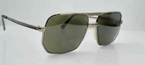 Vintage Cottet 36740 Gunmetal Square Pilot Metal Sunglasses France FRAMES ONLY - Picture 1 of 6