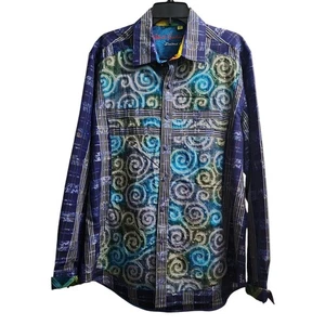 Robert Graham Herren Größe XL King Richard Button Down Hemd Mehrfarbig Langarm - Bild 1 von 10