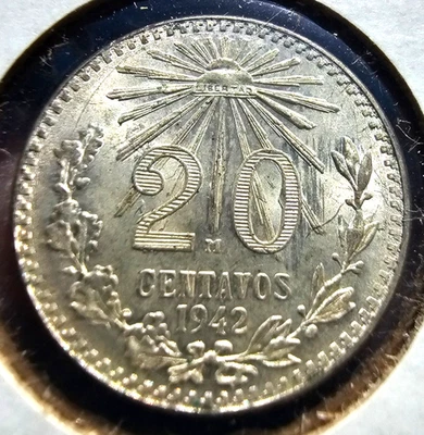 1942 Mexico 20 Centavo BU KM 438 (A174) - Image 1 of 2