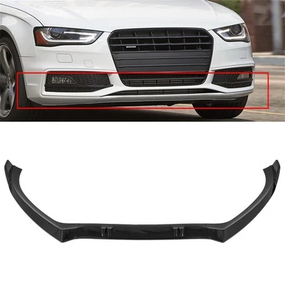 For 2013-2016 Audi A4 Quattro 3 Pcs Black Housing Front Bumper Lip Spoiler Foto 1 de 4