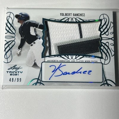 2021 Leaf Trinity Patch Autographs Yolbert Sanchez Auto Rookie Patch #d /99 - Image 1 of 2