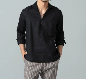 (ASK availability First) Massimo d’Augusto / ALAMARI Linen Solid Capri Shirt NEW - Picture 1 of 18