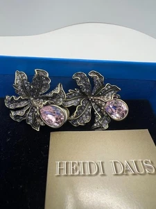 Heidi Daus Clip on Floral Earrings - Picture 1 of 7