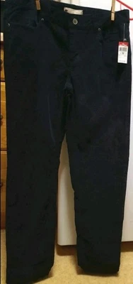 Route 66 Black Woman Corduroy Stretch Pants Missy28 Skinny Leg Rise 9" Inseam29" - Image 1 of 4