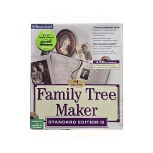 Family Tree Maker Standard Edition III Windows 95 3.1 4 CD-ROM Broderbund V4 NEW - Picture 1 of 2