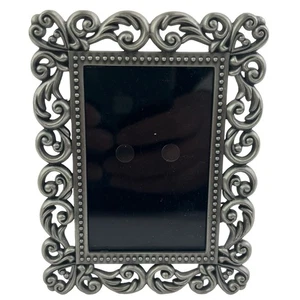 Vintage verzierter Mini Foto Bilderrahmen Zinn Schnörkel Jugendstil Miniatur 2x3" - Bild 1 von 6