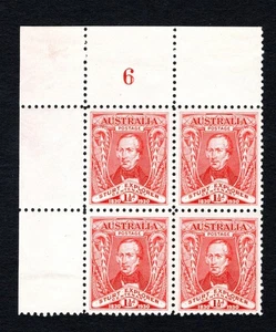 AUSTRALIA 1930 1.5d CARMINE-ROJO STURT PLACA NÚMERO BLOQUE ACSC 139ze - CV $25 - Imagen 1 de 2
