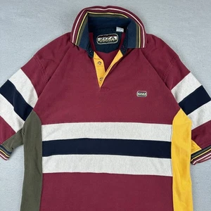 Camisa Polo Deportiva Ziza De Colección Para Hombres XL Multi Rayas Años 90 Rugby Bloque de Color Pesada - Imagen 1 de 18