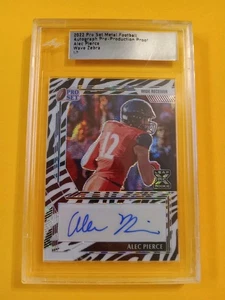 Alec Pierce 2022 Leaf Pro Set Metal Rookie Auto 1/1 Zebra Wave Slabbed Colts - Picture 1 of 4