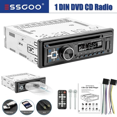Autoradio ESSGOO Bluetooth singolo 1 din FM SD/AUX/USB lettore cruscotto radio US - Immagine 1 di 4