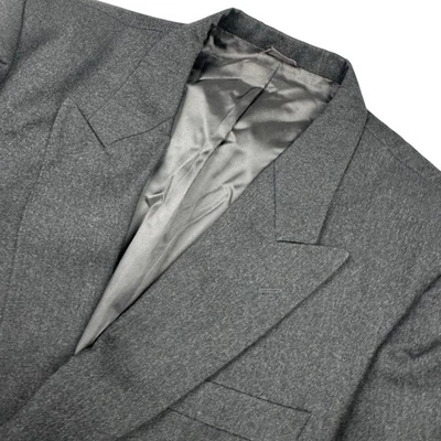 Lubiam Men's 100% Flannel Wool Double Breasted Blazer Gray • Italy • 42R US - Image 1 of 4