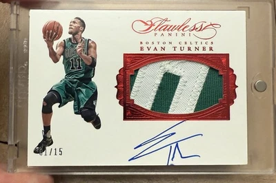 2015 Panini Flawless Evan Turner Jersey Patch Auto Ruby /15 💎 #’d 1/15 - Image 1 of 4