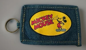 Vintage 90’s Disney 5” X 3 1/2” Mickey Mouse Denim Luggage Tag EUC - Bild 1 von 4